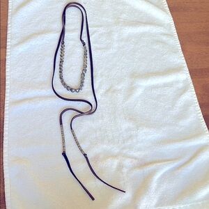 Sundance Beaded Leather Wrap Lariat Necklace